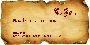 Madár Zsigmond névjegykártya