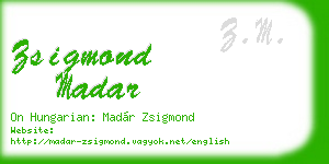 zsigmond madar business card