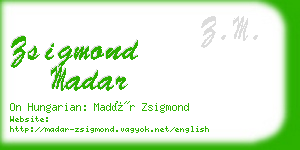 zsigmond madar business card